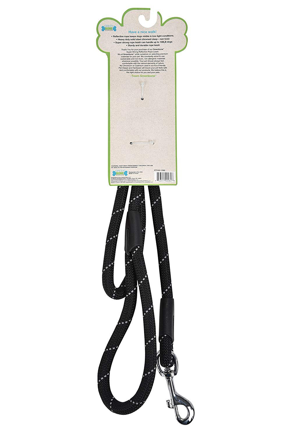Greenbone Super Strong Reflective Dog Rope Leash 4 Feet Long For Nighttime