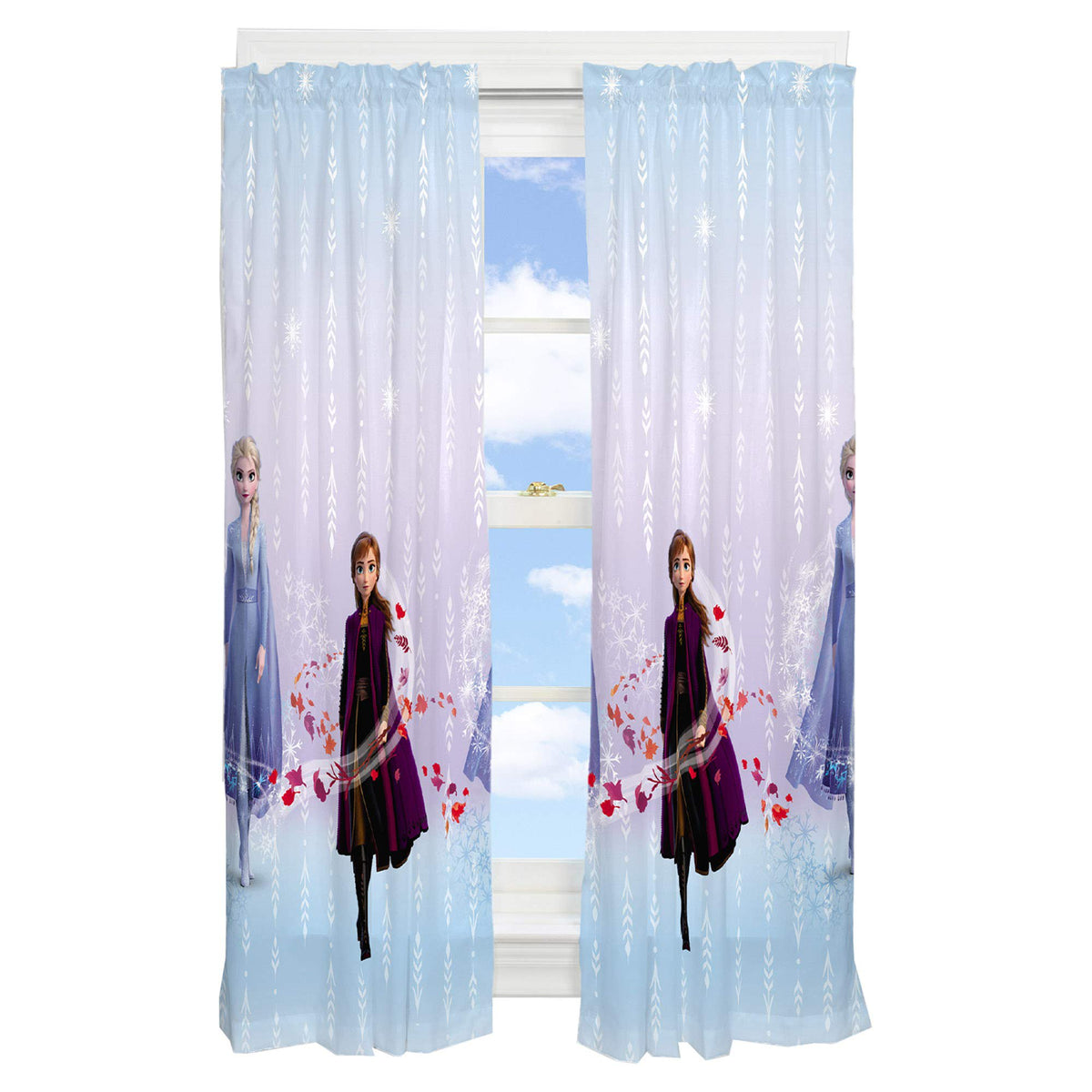 Disney Frozen 2 Kids Window Curtain Panels Drapes Set, 82 in x 63 in