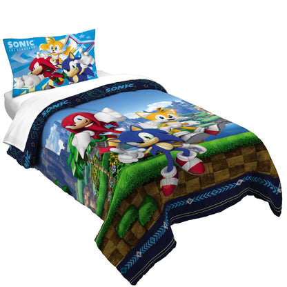 Sonic the Hedgehog 2 Piece Reversible Twin/full Comforter & Pillowcase set