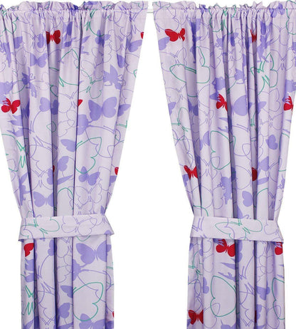 Disney Fairies Sparkling Butterflies Window Drapes 2 Panels 63"x82"