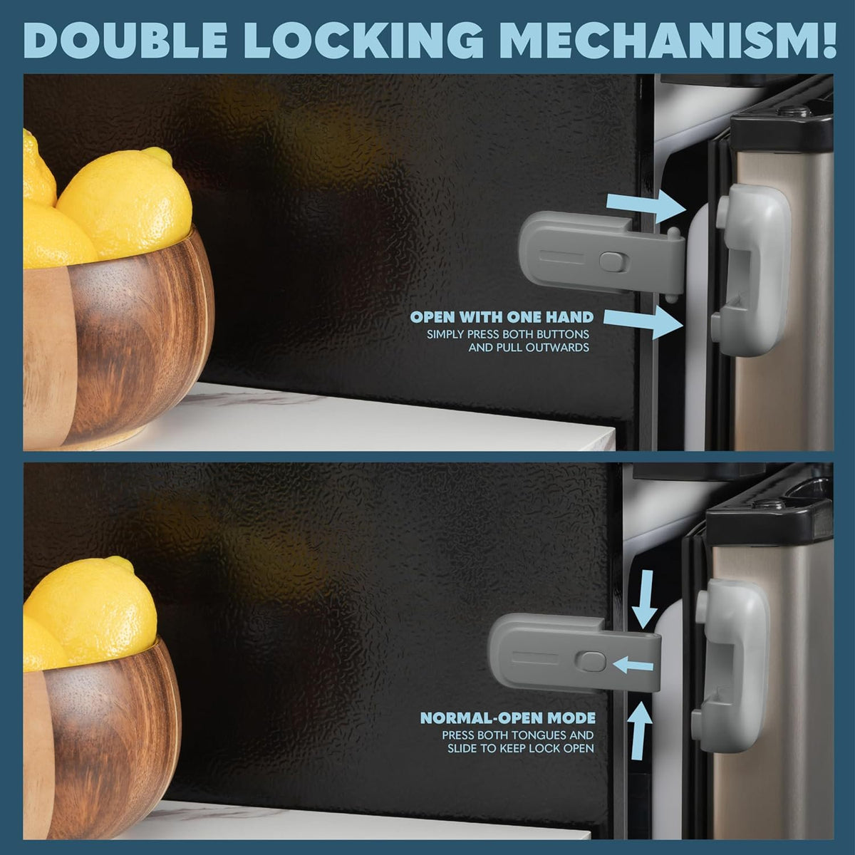 Todays Kids Child Proof Refrigerator Lock - Fridge / Freezer Lock, Easy to Install Child Lock for Fridge