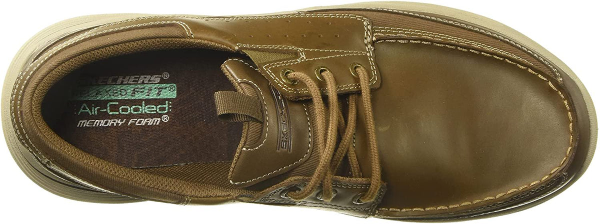 Skechers Men's Expended-Menson Leather Lace Up Boat Shoe