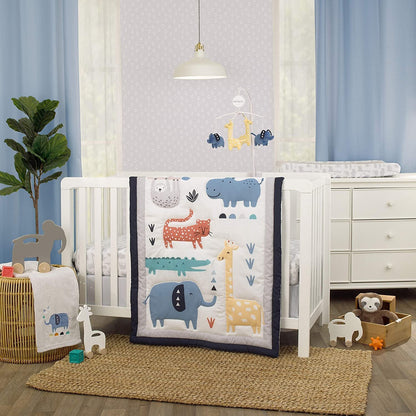 Carter's Modern Jungle Pals Musical Mobile - Blue & Yellow Elephant & Giraffe