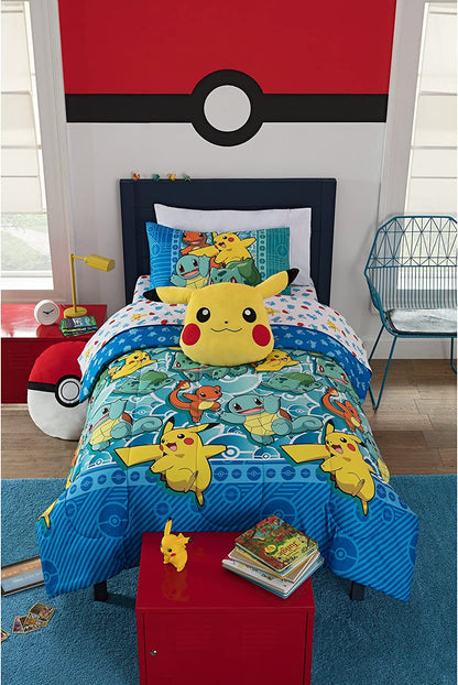 Pokémon, "First Starters" Twin Bed in a Bag Set, 64" x 86", Multi Color