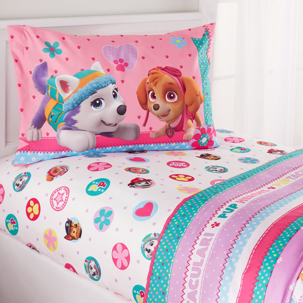 Nickelodeon PAW Patrol Kids Twin Sheet Set, Pink Girls