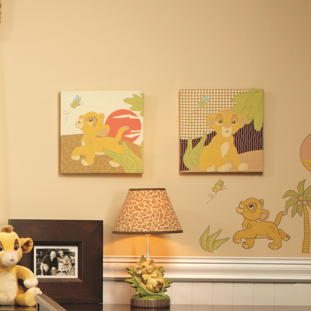 Disney Lion King Simba's Wild Adventure 2 Piece Canvas Wall Decor, Brown, Orange, Sage, Ivory