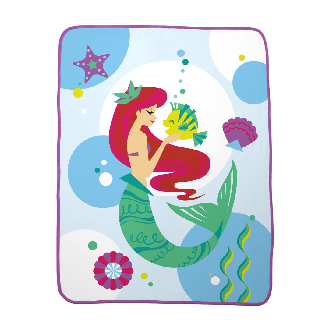 Franco The Little Mermaid Ariel Micro Raschel Throw, 46 in x 60 in