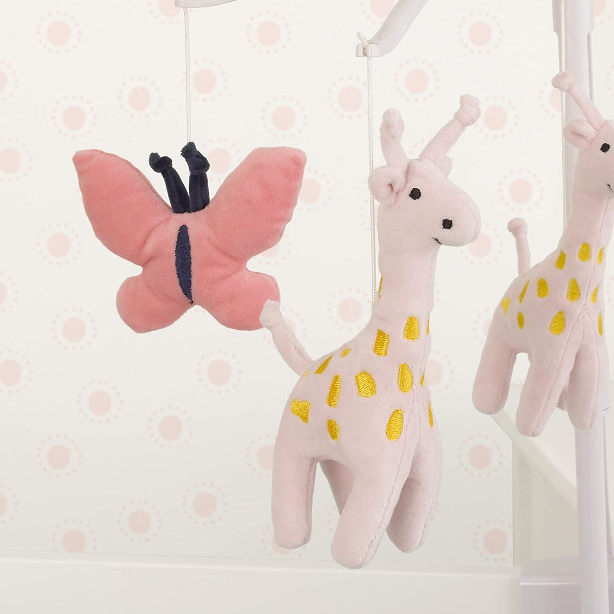 Carter's Pretty Pink Giraffes Coral Butterflies Musical Mobile