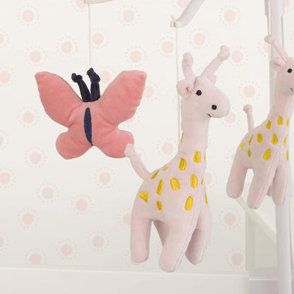 Carter's Pretty Pink Giraffes Coral Butterflies Musical Mobile