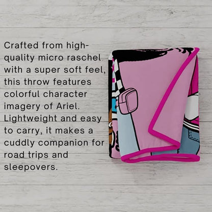 Franco Kids Barbie Super Soft Micro Raschel Throw, 46 in x 60 in