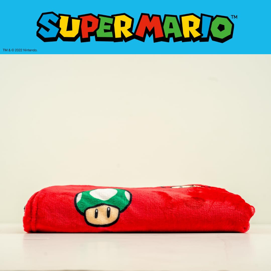 Franco Nintendo Super Mario Gaming Toad Plush Throw Blanket, 46 in x 60 in
