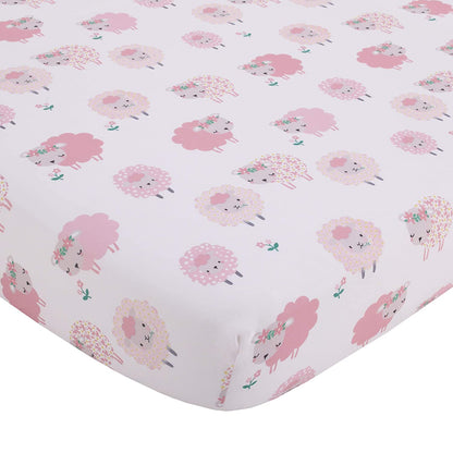 NoJo Fitted Crib Sheet, Rainbow Unicorn, Pink/Aqua/Yellow/White, 28x52x8 Inch (Pack of 1)