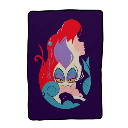 Disney Princess Ariel & Ursula Little Mermaid Super Soft Micro Raschel Throw Blanket, 62 in x 90 in