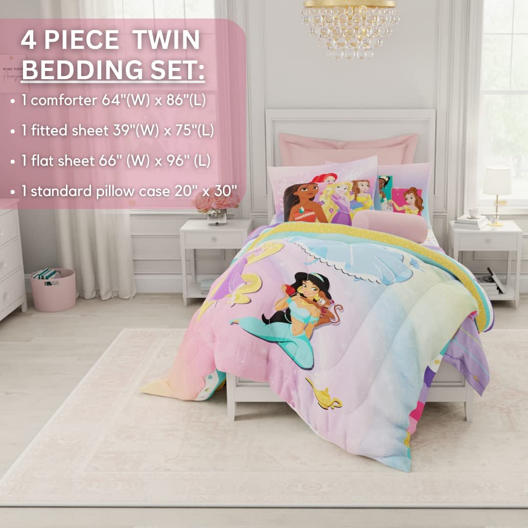 Disney Princess Ariel Twin Comforter & Sheets, 4 Piece Set