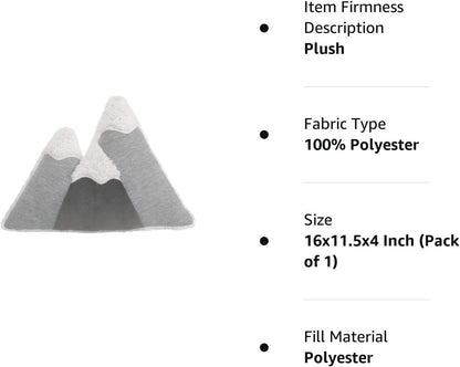 Little Love by NoJo – Mountain Shaped Decorative Pillow, Embroidery, Decorative Nursery Pillow, Playroom Décor, Cute Throw Pillows, Black on White
