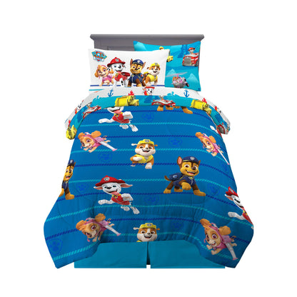 Paw Patrol Kids 5 Piece Twin Comforter and Sheet Set with Sham, By Franco