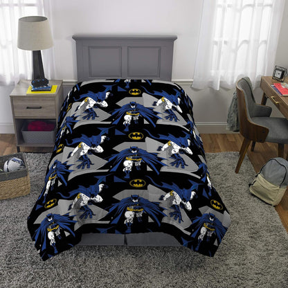 Franco Kids Batman 4 Pc Twin Comforter and Sheets Set With Bonus Bag