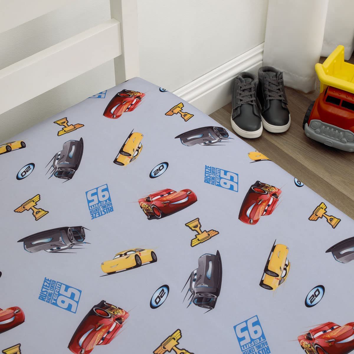 Disney Cars Fitted Crib Sheet 100% Soft Breathable Microfiber, Baby Sheet, Fits Standard Size Crib Mattress 28in x 52in