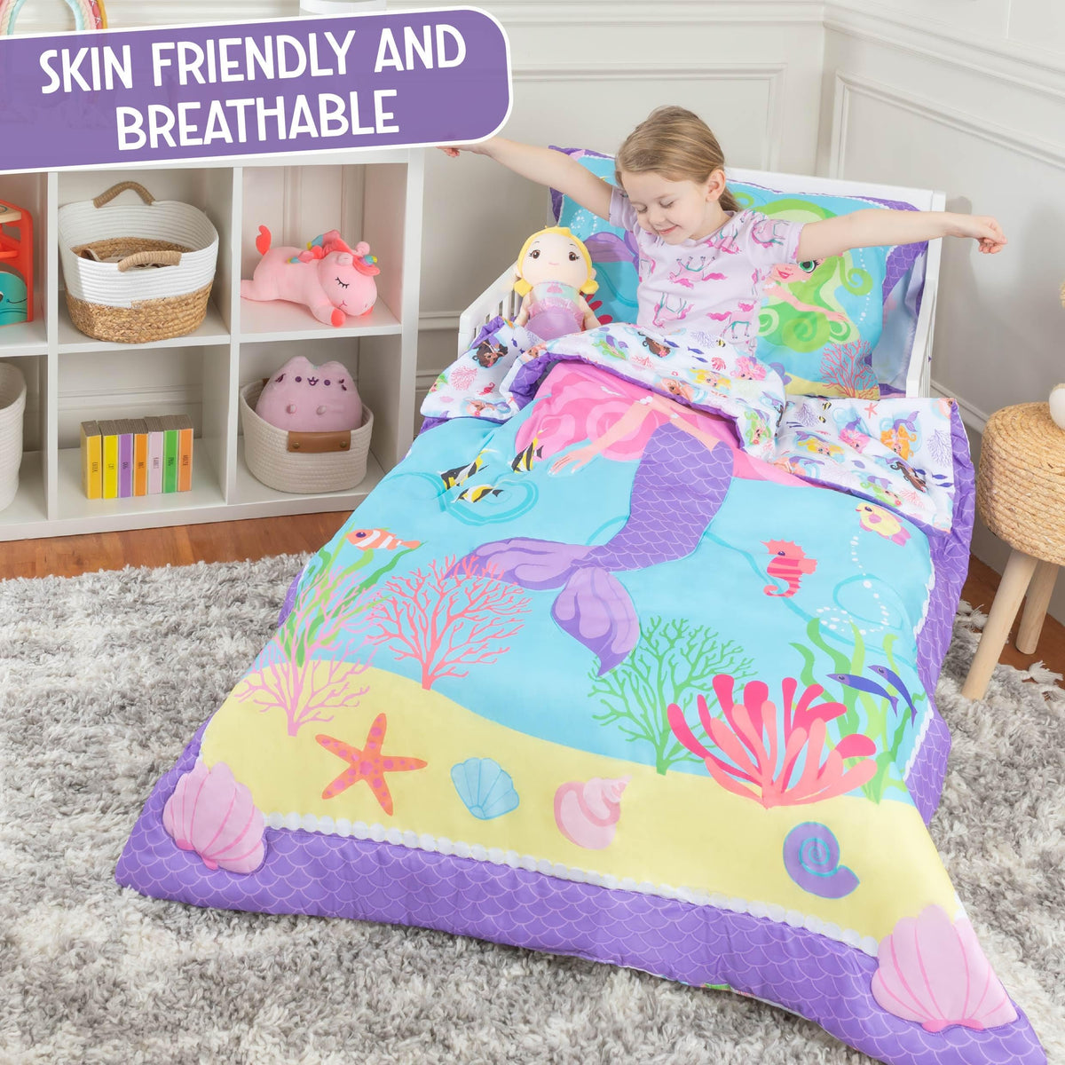 Todays Kids Monster Trucks Toddler Bedding Set for Boys - 4-Piece Toddler Bed Comforter Sets for Boys, Reversible Comforter & Pillowcase, Flat Sheet, Fitted Sheet, Breathable & Super Soft Microfiber