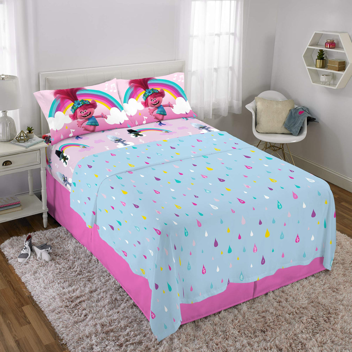 Franco Kids Trolls World Tour Full Size Sheet Set