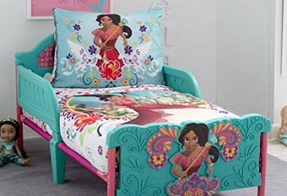 Disney Elena of Avalor Bold and Brave 4 Piece Toddler Bedding Set, Pink/Red/Turquoise/White