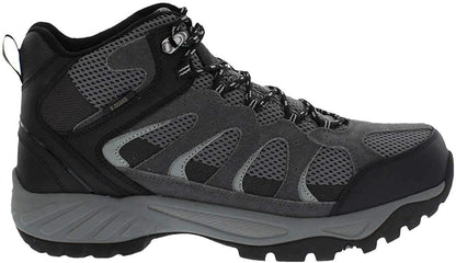 Khombu Tyler Men's Leather Hiking Outdoor Tactical Boots -Black/Grey
