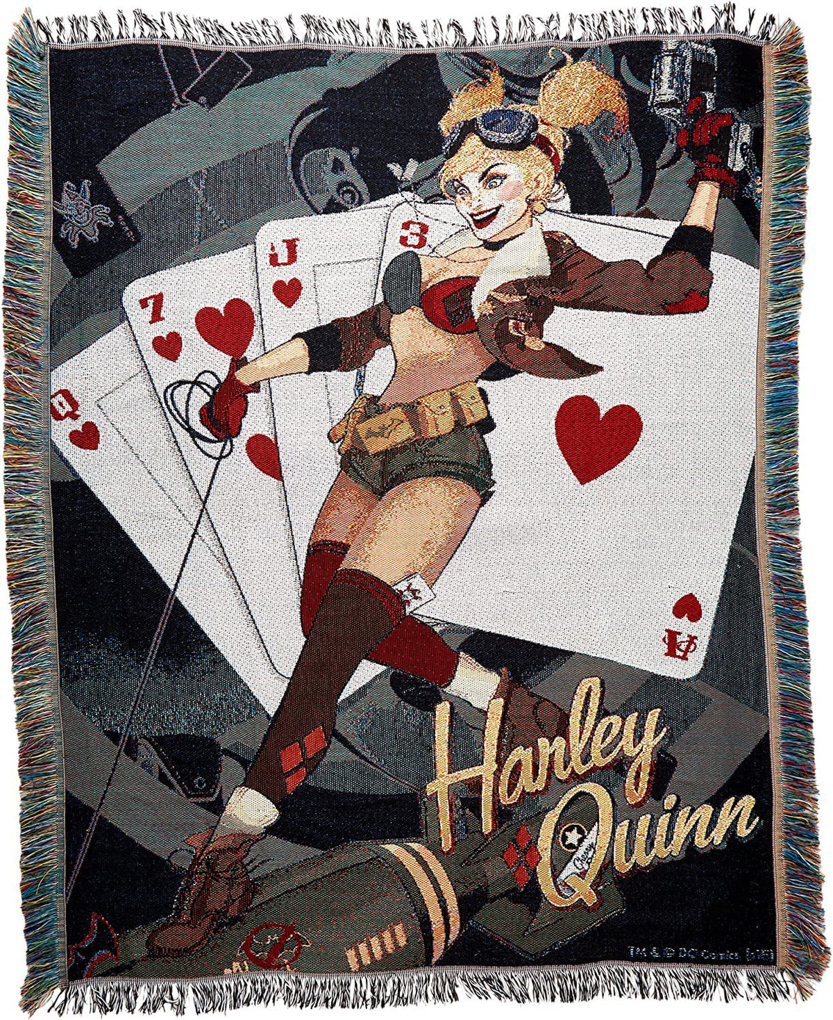 DC Bombshells: Harley Quinn Woven Tapestry Blanket, 48" x 60"