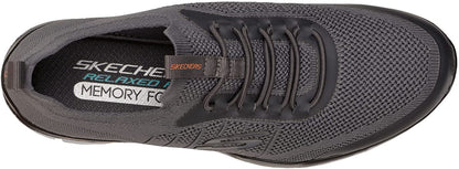 Skechers Men's Memory Foam Mesh Knit Bungee Lace Athletic Sneaker