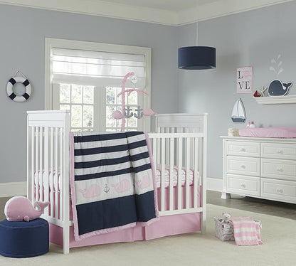 Nautica Kids Nursery Separates Pleated Crib Skirt, Pink