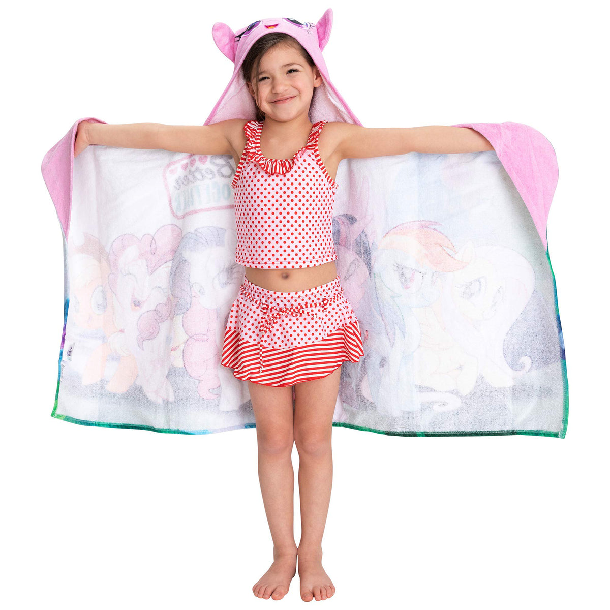 My Little Pony Bath/Pool/Beach Soft Cotton Terry Hooded Towel Wrap, 24 in x 50 in