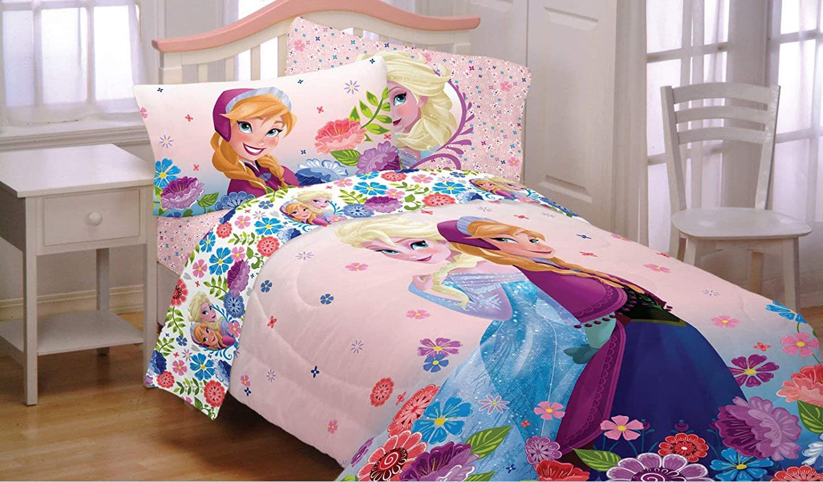 Disney Frozen Twin/full Comforter Floral Breeze (reversible)