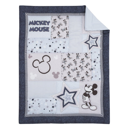 Disney Mickey Mouse Timeless Mickey Blue 3 Piece Crib Bedding Set