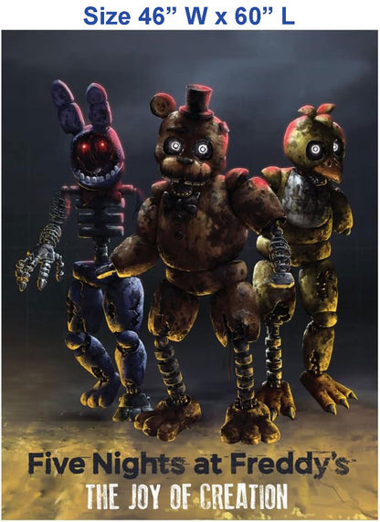 Franco Collectibles Five Nights At Freddy's Movie Micro mink to Coral Throw Blanket, 46 in x 60 in