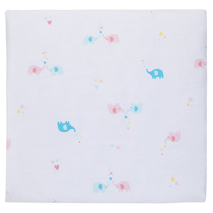 Carter's 100% Cotton Fitted Crib Sheet, Elephant, Pink, Blue, White