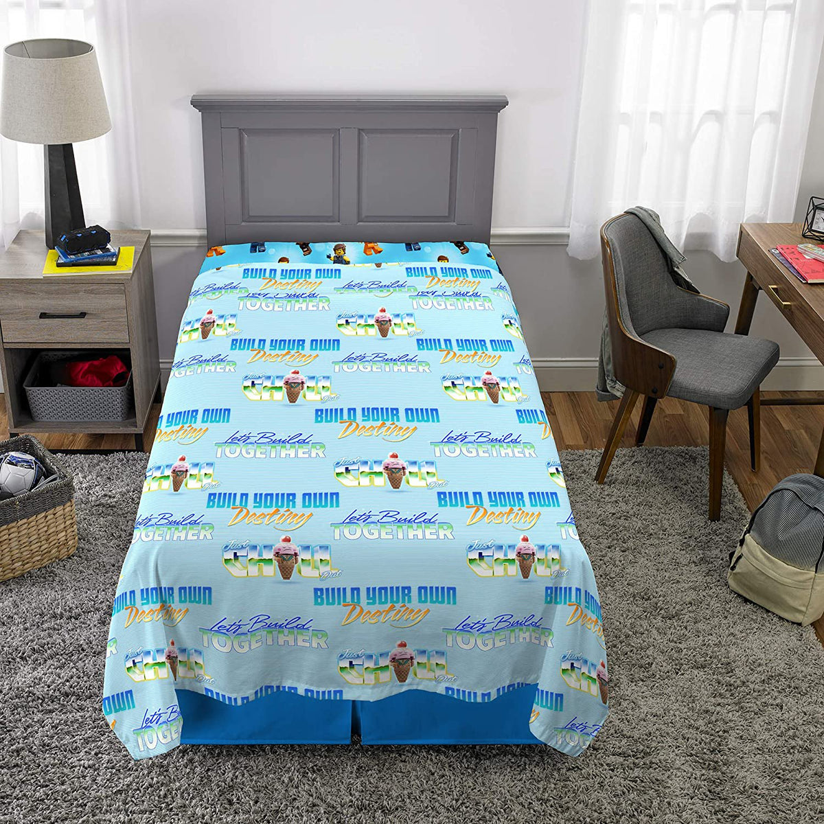 Franco Manufacturing Lego Movie 2 - 3pc Twin Sheet Set in Blue