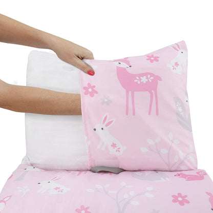Everything Kids Pink Fox Deluxe Easy Fold Nap Mat