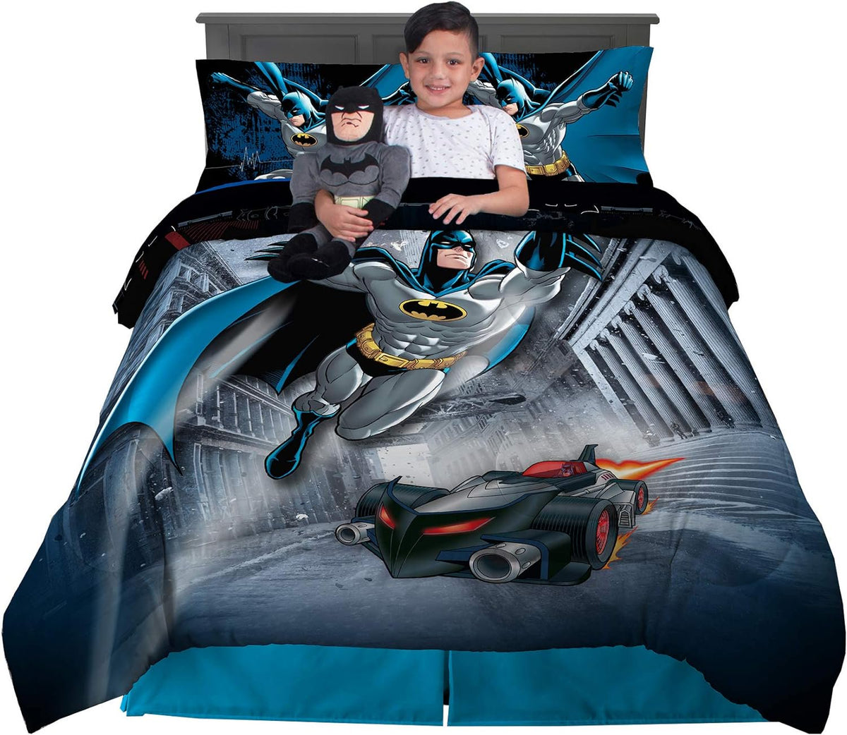Batman 6 Piece Full Size Comforter with Sheets and Cuddle Pillow