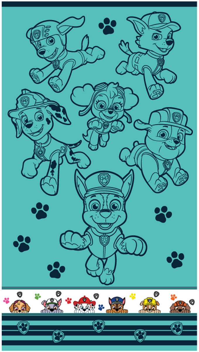 Paw Patrol Bath Towel - 28" x 50", 100% Cotton