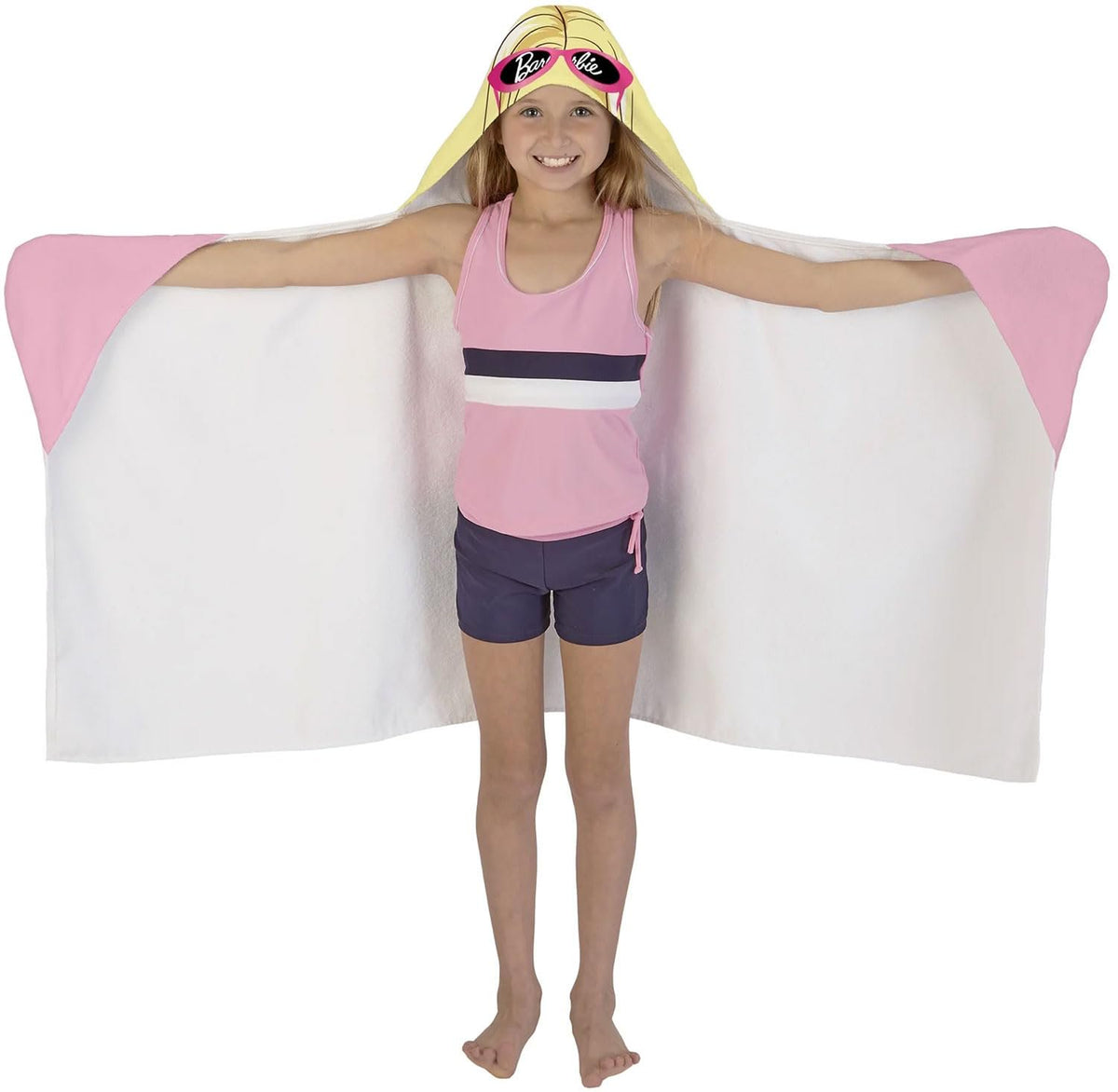 Franco Barbie Bath/Pool/Beach Cotton Hooded Towel Wrap, 24 in x 50 in