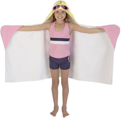 Franco Barbie Bath/Pool/Beach Cotton Hooded Towel Wrap, 24 in x 50 in