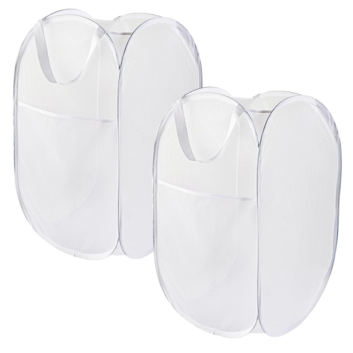 Todays Kids Collapsible Mesh Pop-Up Laundry Hamper - Foldable Laundry Basket with Breathable Mesh, Reinforced Handles and Side Pocket