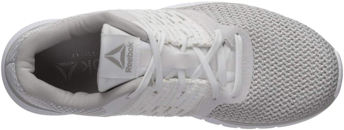 Reebok Women's Print Prime Runner Sneaker, White/Steel, 6.5 M US