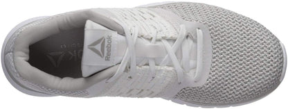 Reebok Women's Print Prime Runner Sneaker, White/Steel, 6.5 M US