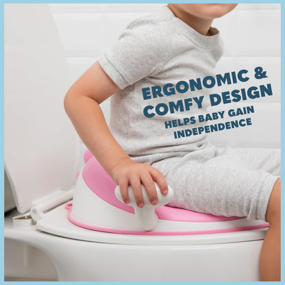 Todays Kids Anti-Slip Baby Training Toilet Seat for Toddlers - Comfortable & Soft Cushion, Secure Grip Handles - Splash Guard Design Potty Toddler Toilet Seat Attachment, Easy Storage Loop - Blue