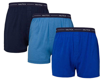 Nautica Men's Boxer Modal Cotton Fit Boxer with Functional Fly Tagless, 3 Pack