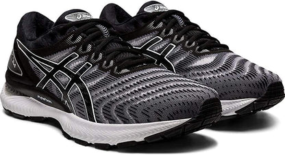 ASICS Men's Gel-Nimbus 22 Running Shoes, 9.5, White/Black