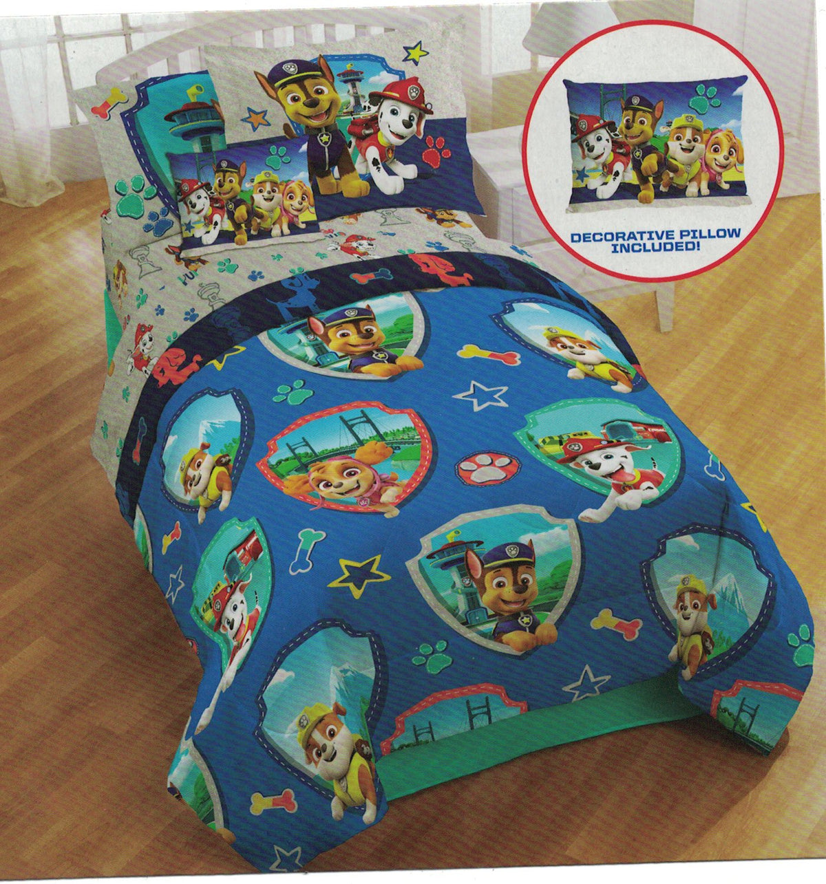 Franco Kids PAW Patrol 6-Pc. Twin Comforter, Sheets & Dec Pillow Set