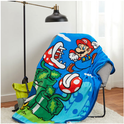 Franco Super Mario Kids Fleece Throw Blanket 46x60, Nintendo