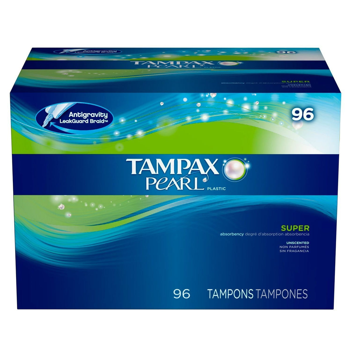 Tampax Pearl Unscented Tampons, Super Absorbency