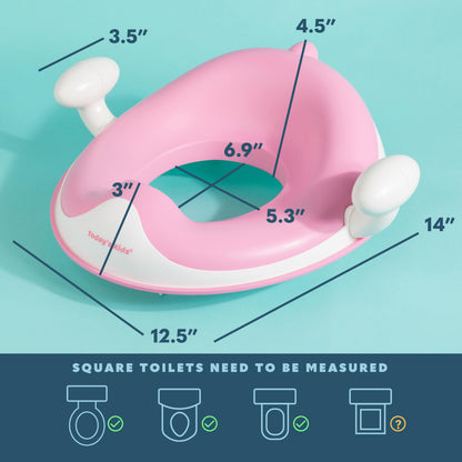 Todays Kids Anti-Slip Baby Training Toilet Seat for Toddlers - Comfortable & Soft Cushion, Secure Grip Handles - Splash Guard Design Potty Toddler Toilet Seat Attachment, Easy Storage Loop - Blue